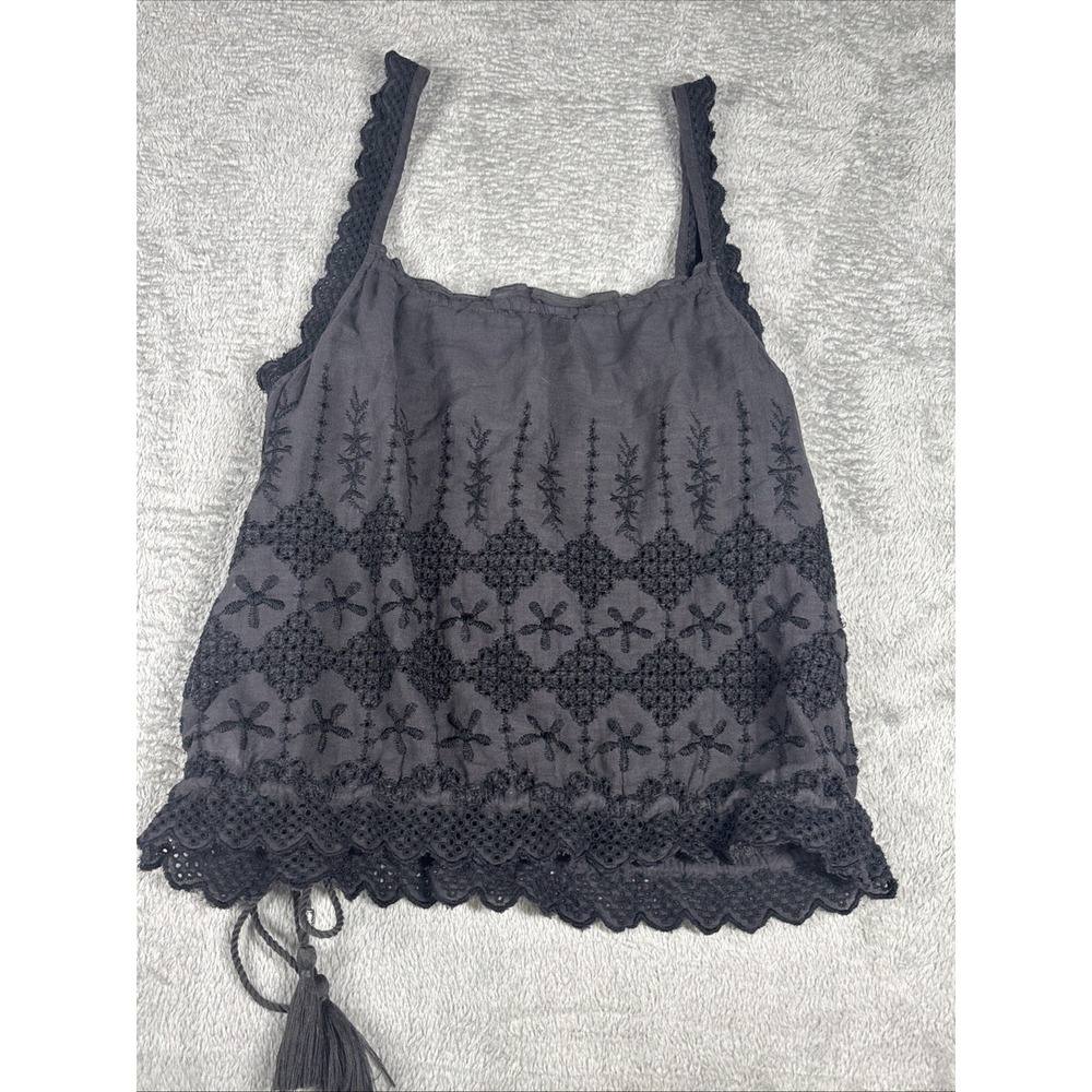 American Eagle Outfitters Dark Gray Front Tie Lace Tank Top Women's Size XS - Picture 6 of 7